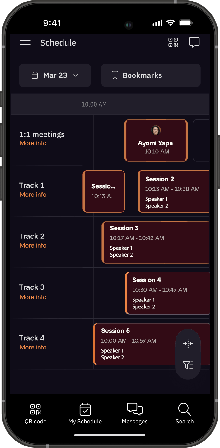 Design your perfect event agenda by bookmarking must-attend sessions.