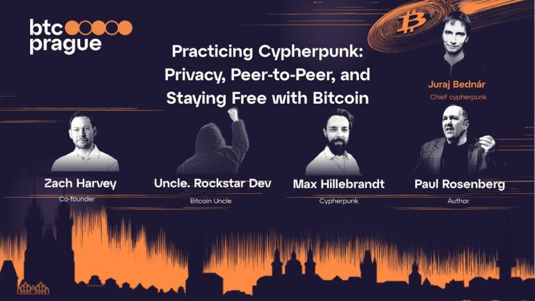 Photo Practicing Cypherpunk: Privacy, Peer-to-Peer, and Staying Free with Bitcoin | BTC Prague 2025 Panel